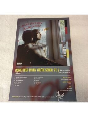 2/$10 Lil Peep 'Come Over When You're Sober, Pt. 2' Thick Cardstock Poster